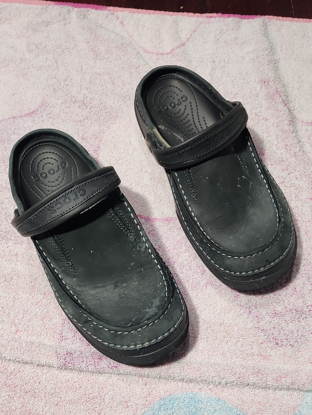 Crocs Classic Yukon Vista II Clog Slip-on Casual Sandals Leather Sz 9 Read Below
